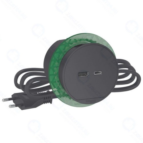 Блок розеточный SCHNEIDER-ELECTRIC USB-A/C, антрацит (INS44009)