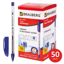 Набор шариковых масляных ручек Brauberg Rite-Oil, 50 шт, синий (880169) Набор шариковых масляных ручек Brauberg Rite-Oil, 50 шт, синий (880169)
