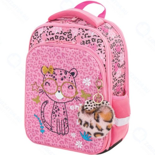 Ранец Brauberg Quadro: Pink Leopard, с брелком (229950)