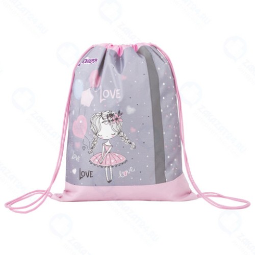 Сумка для обуви Юнландия Girl, светоотражающая полоса, 46х36 см (270187)