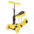 Самокат EVO-KIDS M-1, 3 в 1, со светящимися колесами, съемным регулируемым сиденьем, желтый