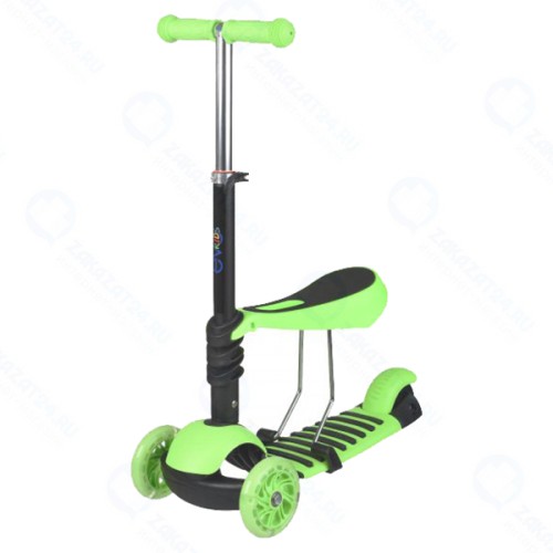Самокат EVO-KIDS M-2, со светящимися колесами, зеленый