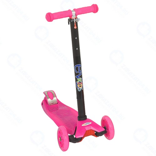Самокат EVO-KIDS M-4, со светящимися колесами, розовый
