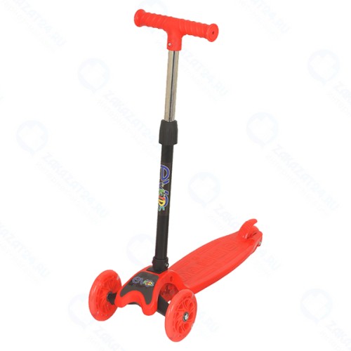 Самокат EVO-KIDS M-5D, складывающийся, со светящимися колесами, красный