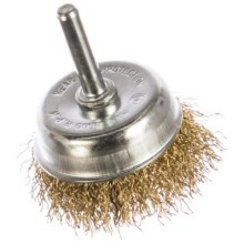 Щетка для дрели Энкор чашечная, латунированная сталь, 50 мм (51508) Щетка для дрели Энкор чашечная, латунированная сталь, 50 мм (51508)
