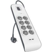 Сетевой фильтр Belkin 2 м, 8 розеток/2xUSB, белый (BSV804vf2M)