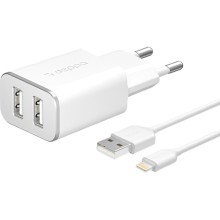 Сетевое зарядное устройство Deppa 2xUSB + Lightning (11383) Сетевое зарядное устройство Deppa 2xUSB + Lightning (11383)