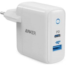 Сетевое зарядное устройство Anker PowerPort PD+2 18W USB-C + 15W USB-A White (A2626LD1) Сетевое зарядное устройство Anker PowerPort PD+2 18W USB-C + 15W USB-A White (A2626LD1)