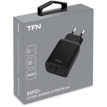 Сетевое зарядное устройство TFN Rapid+ 2xUSB 2.4A Black (TFN-WCRPD12W2UBK) Сетевое зарядное устройство TFN Rapid+ 2xUSB 2.4A Black (TFN-WCRPD12W2UBK)