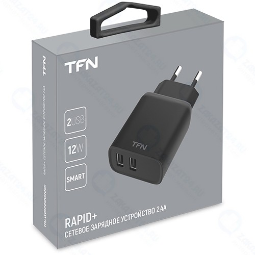 Сетевое зарядное устройство TFN Rapid+ 2xUSB 2.4A Black (TFN-WCRPD12W2UBK)