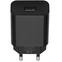 Сетевое зарядное устройство PERO TC01 USB 1A, черное (ТС01BL1A)