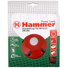 Чашка алмазная Hammer Flex 125х22 мм по бетону (206-202)