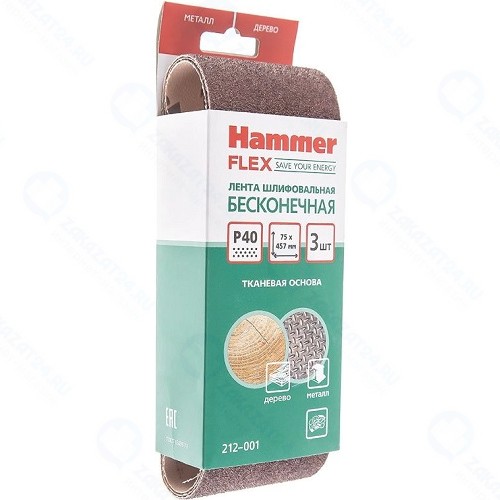 Шлифовальная лента Hammer Flex 75х457 мм P40 (212-001)