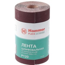 Лента шливофальная Hammer Flex 115 ммх5м P120 тканевая основа. рулон (216-004)