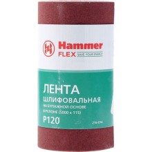 Лента шливофальная Hammer Flex 115 ммх5м P120 бумажная основа. рулон (216-014)