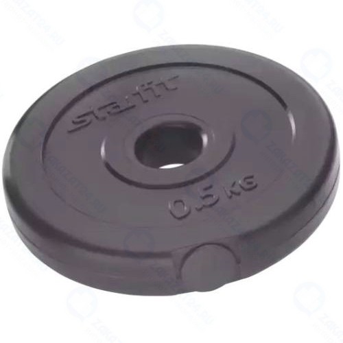 Диск для штанги STARFIT BB-203, 0,5 кг, пластик, черный (УТ-00007177)