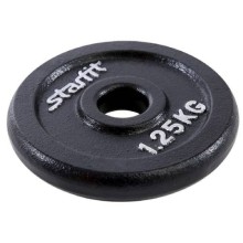 Диск для штанги STARFIT BB-204, 1,25 кг, чугун, черный (УТ-00009819)