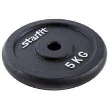 Диск для штанги STARFIT BB-204, 5 кг, чугун, черный (УТ-00009821)