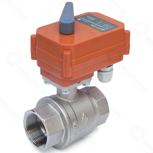 Шаровый кран ТЕПЛОЛЮКС Neptun Bugatti Pro 220В 1 1/2, с электроприводом, красный (2153569)