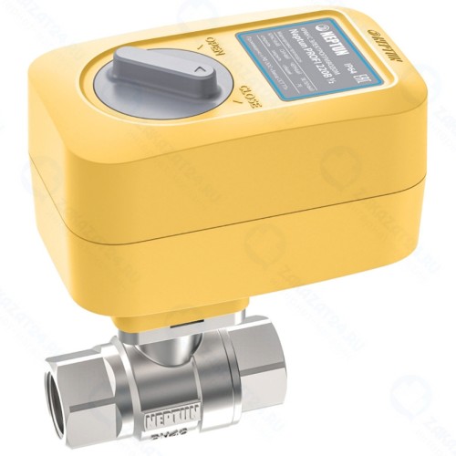 Шаровый кран ТЕПЛОЛЮКС Neptun Profi 12В 1/2, с электроприводом, желтый (2205802)