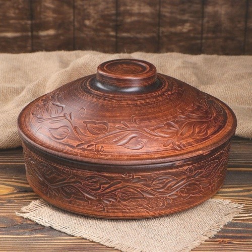 Сковорода Красная глина 1076730 Узор 3,5 л,