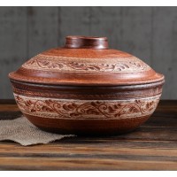 Сковорода КРАСНАЯ-ГЛИНА 508627 , красная глина