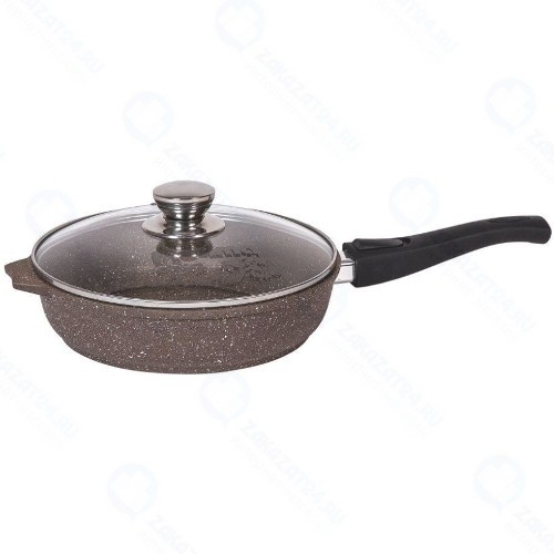 Сковорода с крышкой Мечта С030806 Гранит, 30 см Brown