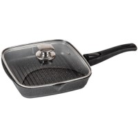 Сковорода-гриль с крышкой Мечта Гранит, 24x24 см, съемная ручка Black (с064802)