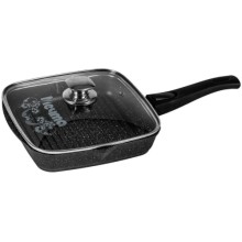 Сковорода-гриль с крышкой Мечта Гранит, 28x28 см, съемная ручка Black (с068802)