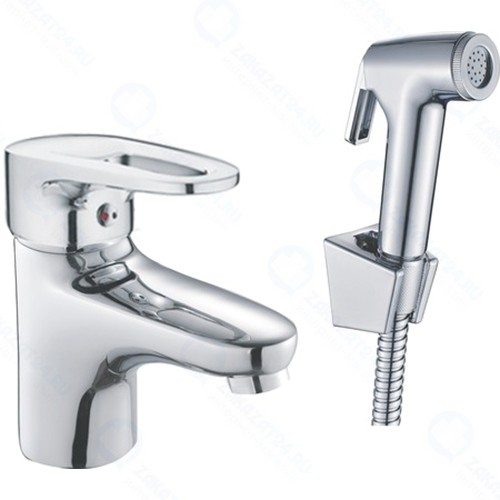 Смеситель для умывальника HAIBA с гигиеническим душем, хром (HB1268)