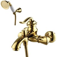 Смеситель для ванны и душа Lemark Brava, золотистый (LM4712G)