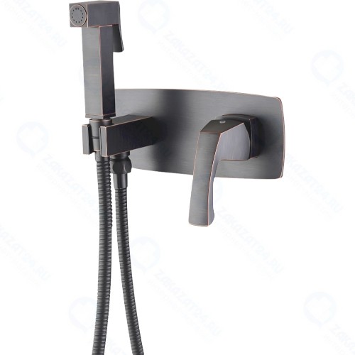 Смеситель для биде Lemark Nubira, с гигиеническим душем, черная бронза (LM6219ORB)