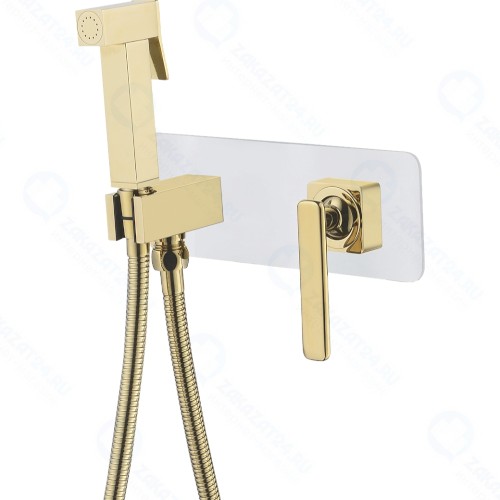 Смеситель для биде Lemark Mista, с гигиеническим душем, золотистый/PVD (LM6419WG)