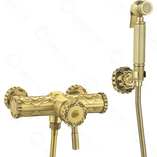 Смеситель для биде Lemark Jasmine, с гигиеническим душем, бронза (LM6618B)