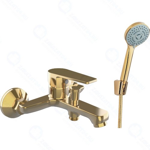 Смеситель для ванны и душа ORANGE Loop, с душевым набором (M26-100gold)