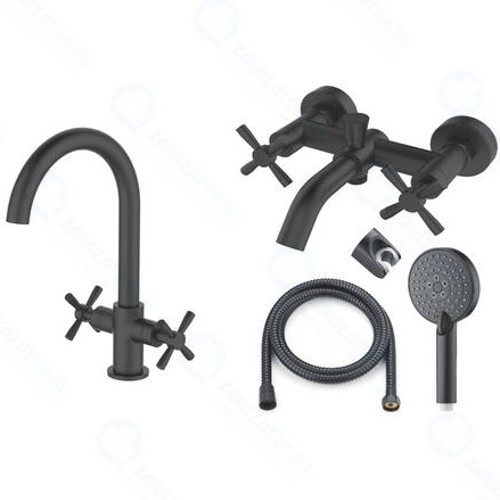 Комплект смесителей для ванной ORANGE Mia (M34-381b)