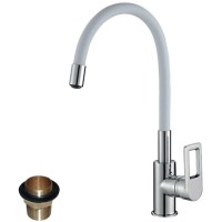 Смеситель для кухни Rossinka Z35-35U, хром/белый