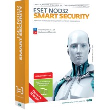 Антивирус ESET NOD32 Smart Security 3 ПК на 1 год + подарок