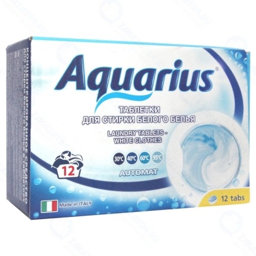 Таблетки для стирки белого белья Aquarius 12 шт (8032779811220)