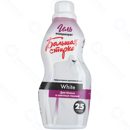 Гель-концентрат для стирки Большая Стирка White для белых и светлых тканей, 1 л