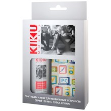 Чистящий набор для мобильных устройств KIKU-MOBILE спрей, 100 мл + губка-спонж (008)