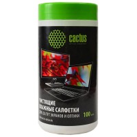 Влажные салфетки для компьютерной техники Cactus CS-T1001, 100 шт