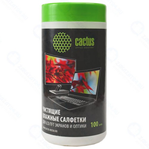 Влажные салфетки для компьютерной техники Cactus CS-T1001, 100 шт