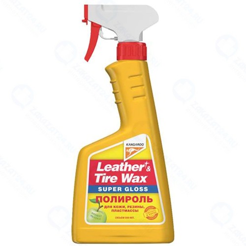 Полироль для кожи, резины, пластмассы KANGAROO Leather & Tire Wax Super Gloss, 500 мл (355029)