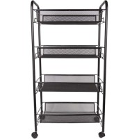 Этажерка-тележка Brabix 43,5x26x83,5 см, черная (603753)