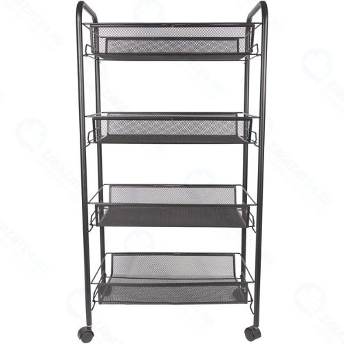 Этажерка-тележка Brabix 43,5x26x83,5 см, черная (603753)