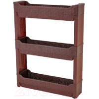 Этажерка Branq Nature, 3 секции, узкая, на роликах, венге (BQ3768ВНГ)