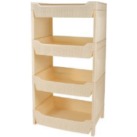 Этажерка Branq Nature, ротанг, 4 секции, слоновая кость (BQ3777СЛК)