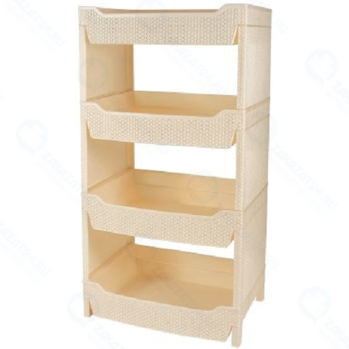 Этажерка Branq Nature, ротанг, 4 секции, слоновая кость (BQ3777СЛК)