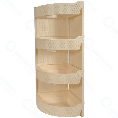Этажерка Branq Nature, ротанг, угловая, 4 секции, слоновая кость (BQ3779СЛК)